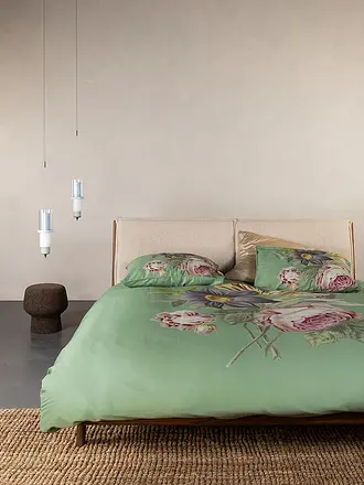 ESSENZA | Satin Bettwäsche 70x90cm / 140x220cm MADIA Global Grey | olive